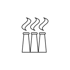 black thin line factory icon