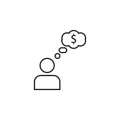 Business man money talk icon