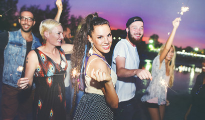 Group of people dancing in a concert