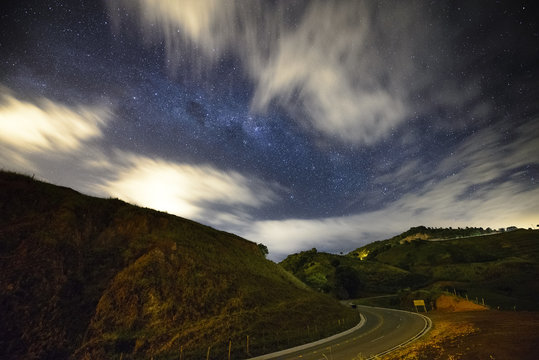 Night Sky on Brazilian Roads - Espirito Santo, Brazil.