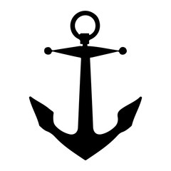 Nautical Anchor isolated white background. Ship anchor, vintage icon. Vector illustration for marine and heraldry design. EPS 10.