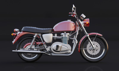 Obraz premium Red Motorcycle on Black Background