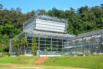 Fototapeta na wymiar Cactus Greenhouse,Plant nursery at Queen Sirikit Botanic garden,Chiangmai,Thailand