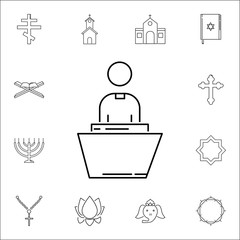 Preacher icon. Set of religion icons. Web Icons Premium quality graphic design. Signs, outline symbols collection, simple icons for websites, web design, mobile app
