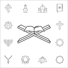 muslim holy book icon. Set of religion icons. Web Icons Premium quality graphic design. Signs, outline symbols collection, simple icons for websites, web design, mobile app