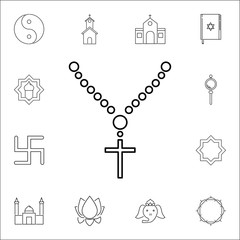 Holy rosary beads icon. Set of religion icons. Web Icons Premium quality graphic design. Signs, outline symbols collection, simple icons for websites, web design, mobile app