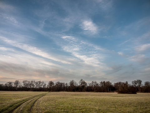 Empty Plains under Blue Sky