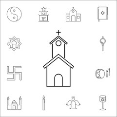 Church icon. Set of religion icons. Web Icons Premium quality graphic design. Signs, outline symbols collection, simple icons for websites, web design, mobile app