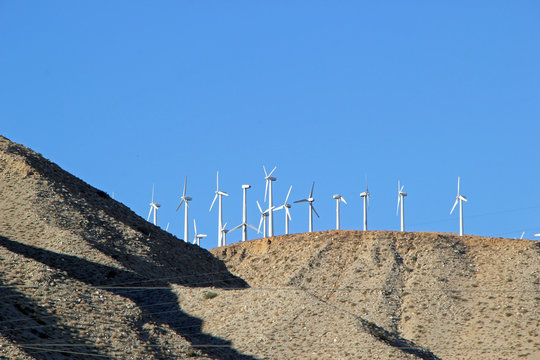 Landscape With Wind Turbines Coachella Valley California