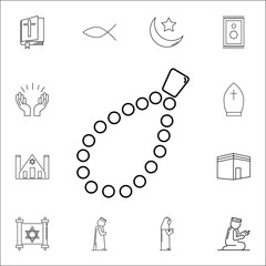 Beads icon. Set of religion icons. Web Icons Premium quality graphic design. Signs, outline symbols collection, simple icons for websites, web design, mobile app