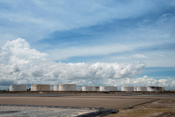 Refinery oil tanks, oil industry business