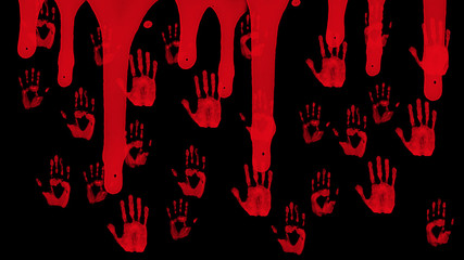 Abstract bloody hand background