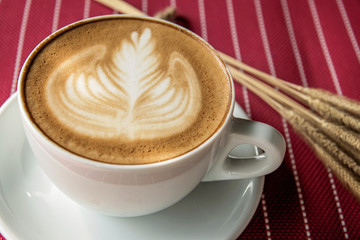 Cup of coffee with beautiful Latte art.