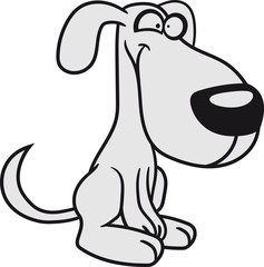 aufgeregt schwanz wackeln freut sich welpe klein kind warten gehorsam lustig hund süß niedlich haustier comic cartoon