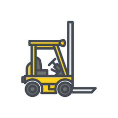 Delivery colored icon forklift truck delivery