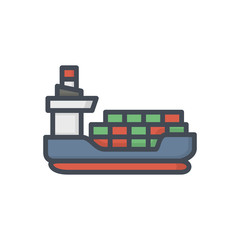 Delivery colored icon logisitc ship cargo