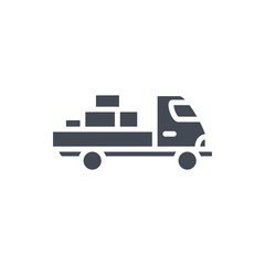 Fototapeta premium Delivery silhouette icon car courier truck shipping
