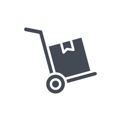 Delivery silhouette icon cart shipping box