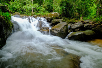 waterfall in rainforest of Thailand