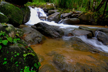 waterfall in rainforest of Thailand