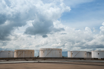 Refinery oil tanks, oil industry business