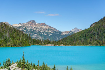 Fototapeta na wymiar Joffre Lake in British Columbia, Canada at day time.