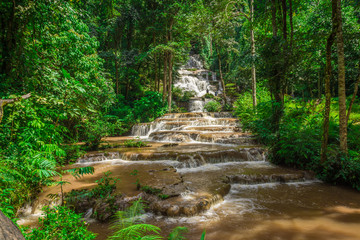 Fototapeta premium Landscape waterfall namtok pacharogn national park, Tak Thailand.