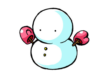 ゆきだるま　on white background