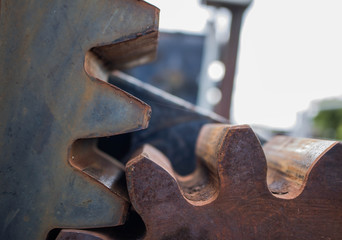 rust gear and rust Sling texture. Abstract background