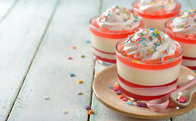 Jelly with whipped cream