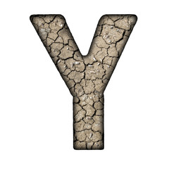 alphabet letters on crack soil