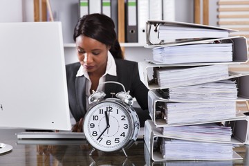Young African Businesswoman Working In Office