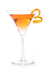 cosmopolitan cocktail in white background