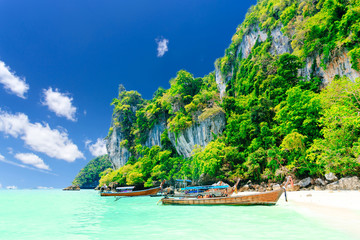 Obraz premium Monkey Beach, Phi Phi Islands, Thailand