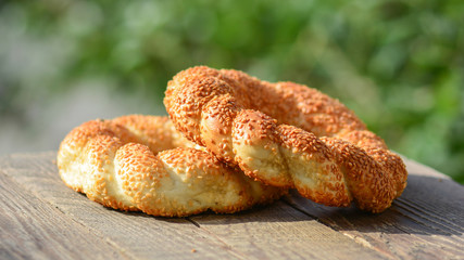 Bagel with sesame seeds