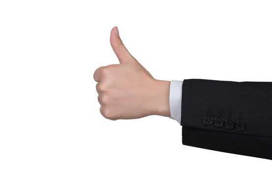 Businessman thumb up isolated