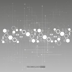 Fototapeta premium Abstract technological background with various technological elements. Structure pattern technology backdrop. Vector