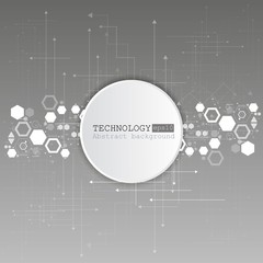 Obraz premium Abstract technological background with various technological elements. Structure pattern technology backdrop. Vector