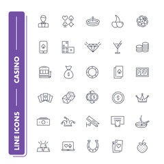Line icons set. Casino 