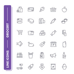 Line icons set. Grocery 