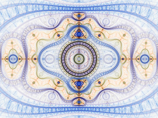 Light colorful fractal watch pattern, digital artwork for creative graphic design