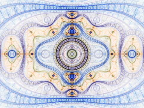 Light colorful fractal watch pattern, digital artwork for creative graphic design