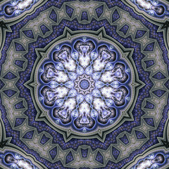 Winter themed fractal pattern, digital artwork for creative grap