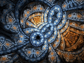 Abstract fractal clockwork texture, digital artwork for creative graphic design