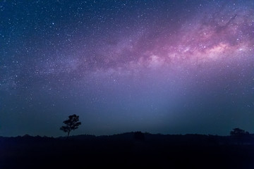star, astronomy, Milky Way Galaxy, Long exposure photograph with grain at  Thung Kamang nature park, Chaiyaphum, Thailand
