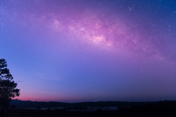 star, astronomy, Milky Way Galaxy, Long exposure photograph with grain at  Thung Kamang nature...