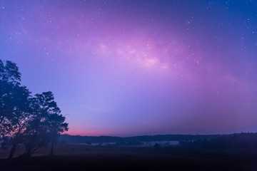 Obraz na płótnie Canvas star, astronomy, Milky Way Galaxy, Long exposure photograph with grain at Thung Kamang nature park, Chaiyaphum, Thailand
