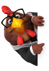 Fun chicken - 3D Illustration