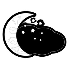 flat line monochromatic  cloudy  weather  over white background  vector illustration