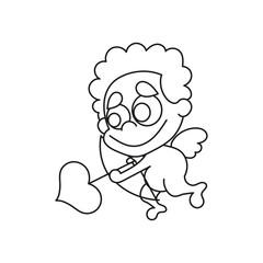 Beautiful and pretty cartoon little angel